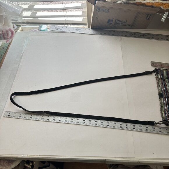 Handwoven Boho Crossbody Bag Purse MultiColor Tribal Pattern - Picture 3 of 5